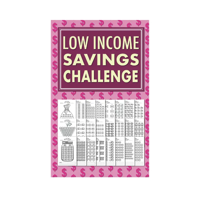 Low Income Savings Challenge Book: Women's Simple Money Tracker, Easy Money-Saving Tool, Savings Challenge Planner (Paperback)