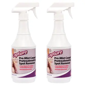 Capture Pre-Mist Soil Release for Carpet Dry Cleaner - Carpet Cleaning Pre Spray - Loosen Juice, Coffee & Wine Spill and Tough Rug Stains Eliminator - Multi-Purpose Cleaning Essentials - 24oz (2 Pack)