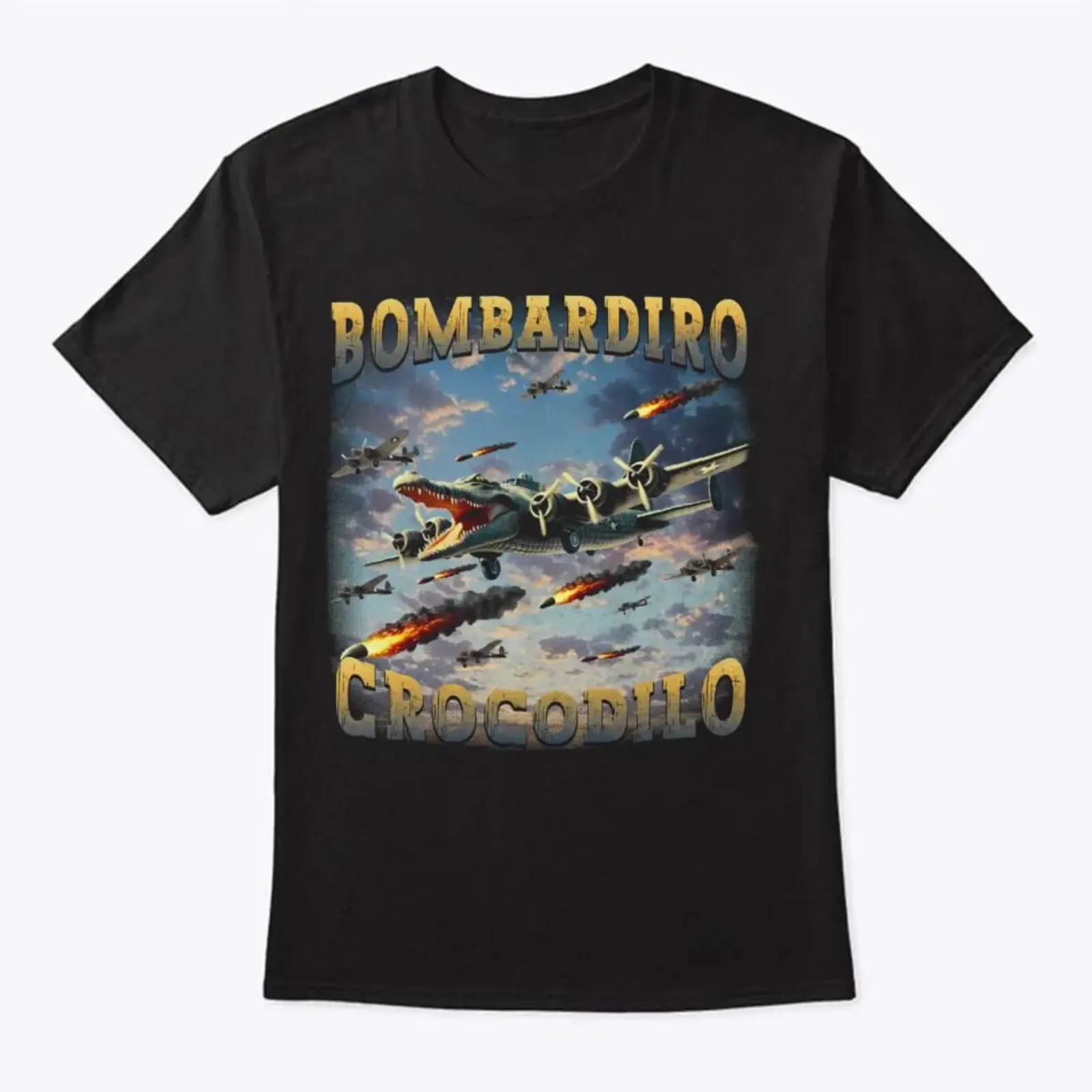 Bombardiro Crocodilo Funny Brain Rot T-shirt, Meme Sweater, Weird Hoodie, Unhinged Tee, Crocodile Tshirt