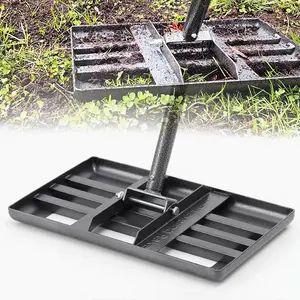 Lawn Leveling Rake, 50" Long Handle Landscape Garden Rake Tools, Heavy Duty Lawn Leveler Tool for Level Soil or Dirt Ground Surfaces, 17” x 10” Ground Plate