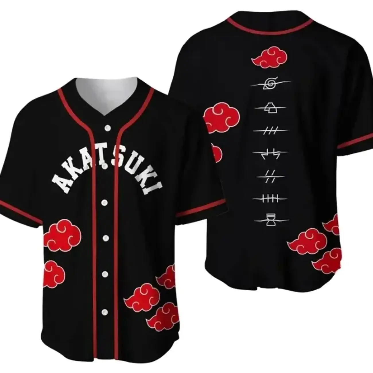 Akatsuki Anime Inspired Baseball Jersey Shirt ZL3