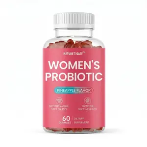 Nature's Gate Her Juicy Feminine Probiotics Gummies- All in One Solution with Slippery Elm and Prebiotics&Lactobacillus Probiotic Blend for Women’s pH Balance and Dryness | 4 Strains + Prebiotic woman probiotic Edible Vitamin Healthcare