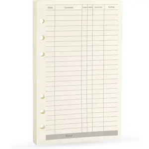 Planner Inserts Binder Refill Paper For 6 Ring Notebook Budget Binders, 45 sheets/90pages, 100Gsm Quality, (A6 3.74 x 6.77'',Finance)