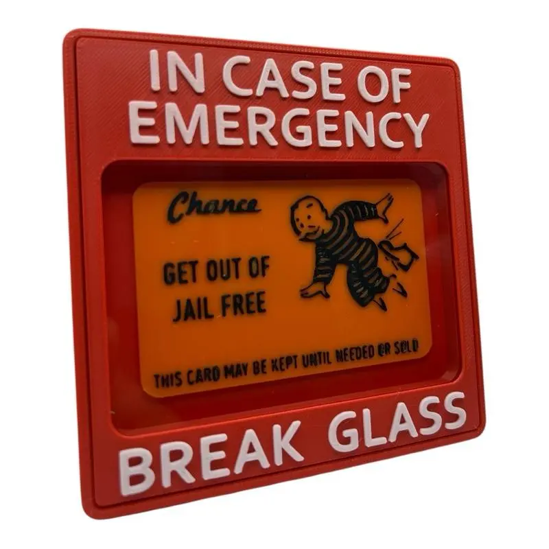 Get Out of Jail Free Emergency Box – Gag Gift Rubber