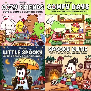 COZY FRIENDS Coloring Book For Adults And Teens Halloween Coloring Book Featuring Adorable Creepy Creatures for Halloween Gifts