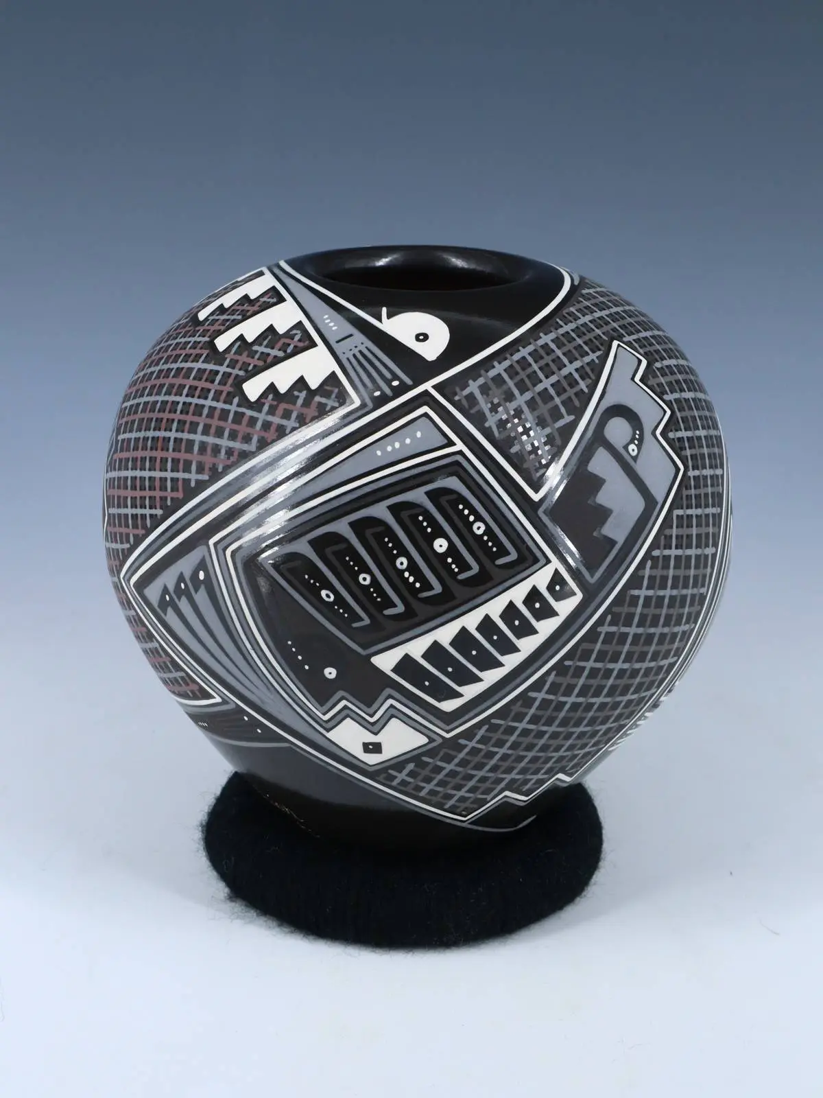Mata Ortiz Hand Coiled and Painted Paquime Pottery
