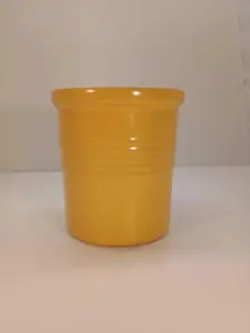 Pampered Chef Stoneware Yellow Utensil Crock