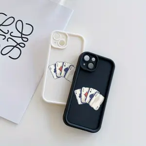 A Creative Distressed Poker Card Pattern Matte Phone Case, Suitable for iPhone 17 Air/16 Plus/15 Pro Max/14 Pro/13/12/11/XS Max/X Phone Case, Ideal Gift for Family, Friends, Lovers, Boyfriend, Girlfriend, Best Choice for Holiday Gifts TY843