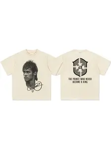 Christian Ronaldo Neymar American Football Star Printed Short Sleeve T-Shirt, Round Neck, Men's Fashion Loose Fit, Women's Casual Long Top