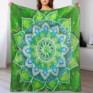 Abstract Mandala Throw Blanket Indian Hippie Bohemian Art Floral Texture Pattern Blanket for Sofa Bed Couch Chair Or Dorm 50"x60"