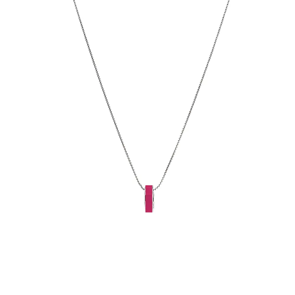 WEWA RASPBERRY CIRCLE CHIP NECKLACE