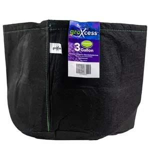 GroXcess Premium Black 3-GAL Fabric Pot No Handles