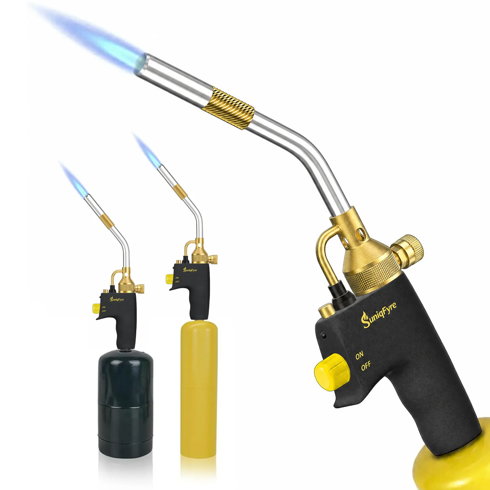 High-Intensity Propane Torch Head Kit, Upgraded 10,000 BTU Trigger Start Gas Torch with Flame Lock&Built-in Pressure Valve, 360° All-Angle Burn CGA600 Plumbing Torch for Soldering, CSA Certified