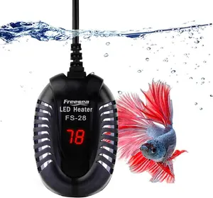 FREESEA Aquarium Fish Tank Heater: 50W Small Submersible Turtle Heater with Adjustable Temperature External Controller for Betta | Saltwater | Freshwater | 1-10 Gallon Small Betta Fish Tank Heater with Thermometer Mini Submersible Aquarium Heater