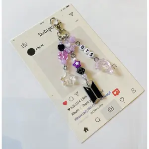 Beaded Charm Keychain – Handmade Kpop Inspired Keychain Gift