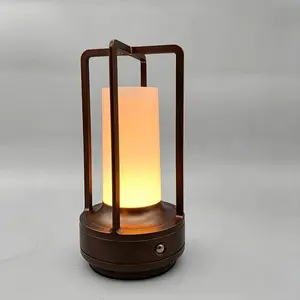 Bar Table Lamp Rechargeable Ambient Light, Luxury Restaurant Hotel Coffee Shop Bedroom Nightlight, Outdoor Camping Lantern