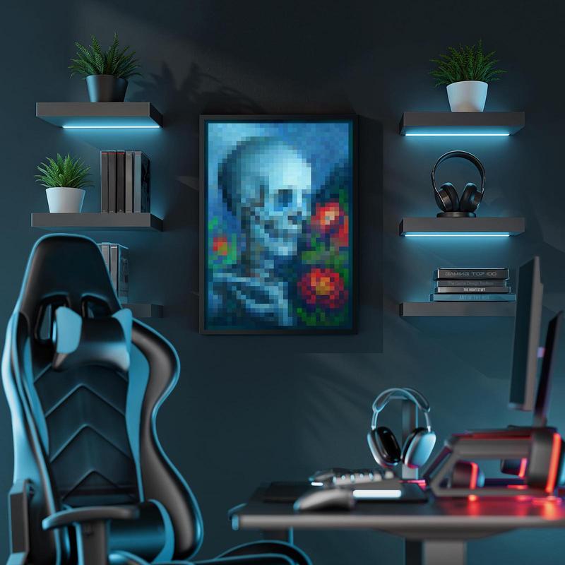 Minecraft Posters Burning Artistic High-Quality Print,Game posters,Anime posters,Vibrant Colors Rustic Charm Stunning Visuals Trendy Funny Wall Art Dorm Room Decor Pixel Art for MC Fans - Decoration Items