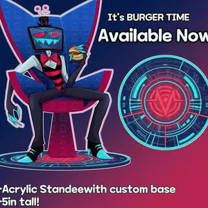 Hazbin Hotel Vox Burger Time Standee