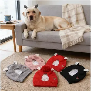 Dog Noise Protection Ear Muffs - Fabric Knitted Ear Covers for Large Dogs (1pc Pet Supplies)