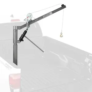 Garvee Hydraulic Truck Crane Hoist - 1000 lbs Capacity with Cable Winch, Four Adjustable Lifting Capacities (500 lbs, 600 lbs, 800 lbs, 1000 lbs) for Trucks (Non-Electric)