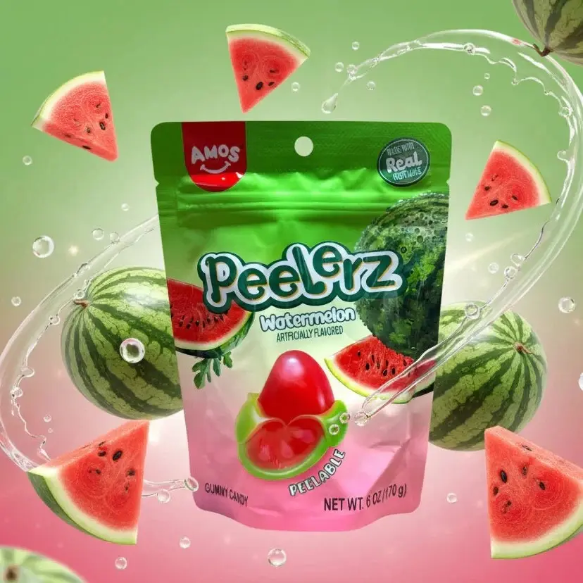 Amos Peelerz Watermelon Gummy Candy 6oz Bags | 3, 6, 12 Pack Bulk|Viral TikTok Snack