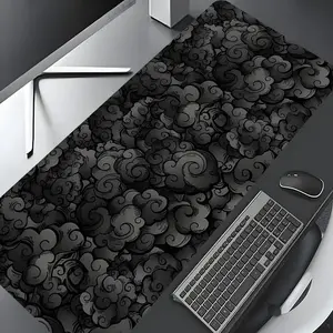 Cloud Pattern Rectangle Gaming Mouse Pad, Non-Slip Rubber Base Desk and Keyboard Mat for Home Office and Game Room, Gaming Desk Accessory
