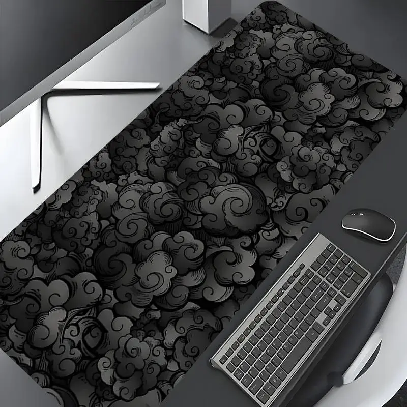 Cloud Pattern Rectangle Gaming Mouse Pad, Non-Slip Rubber Base Desk and Keyboard Mat for Home Office and Game Room, Gaming Desk Accessory