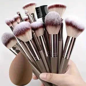 Professional Makeup Brush Set, 15/16/18pcs Cosmetics, Blending Brush for Foundation, Premium Synthetic Brushes for Eyes & Face, Makeup Tool Kit
