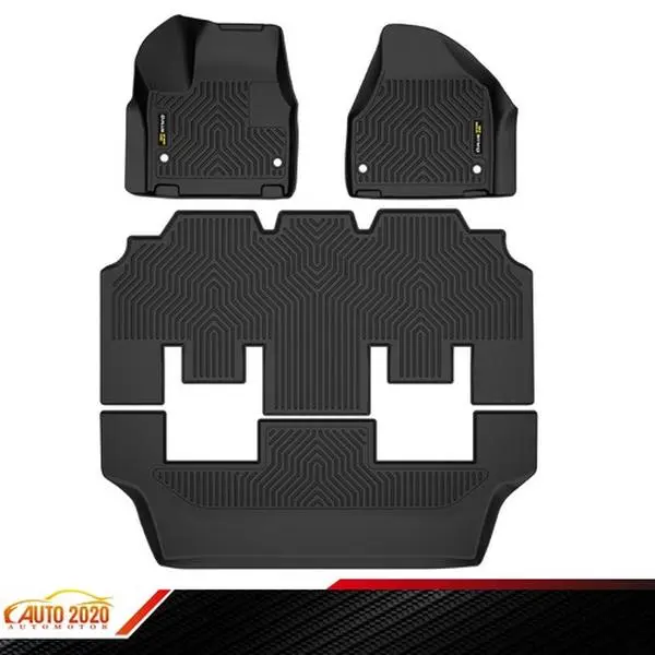 Car Floor Mats for 2017-2025 Chrysler Pacifica, 7/8 Seat Coverage, All-Weather TPE Rubber 3D Floor Liners