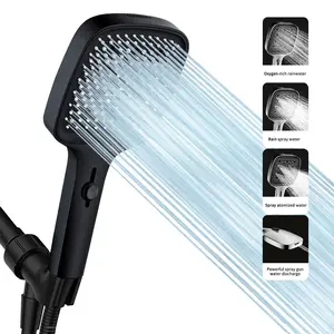Handheld Infinite Sliding Knob Shower Head High-Pressure Power Wash-4-Setting Massqe Spray,60''Hose,Chrome Finish,Easy Install,Low Flow,Anti-Clogging Nozzles