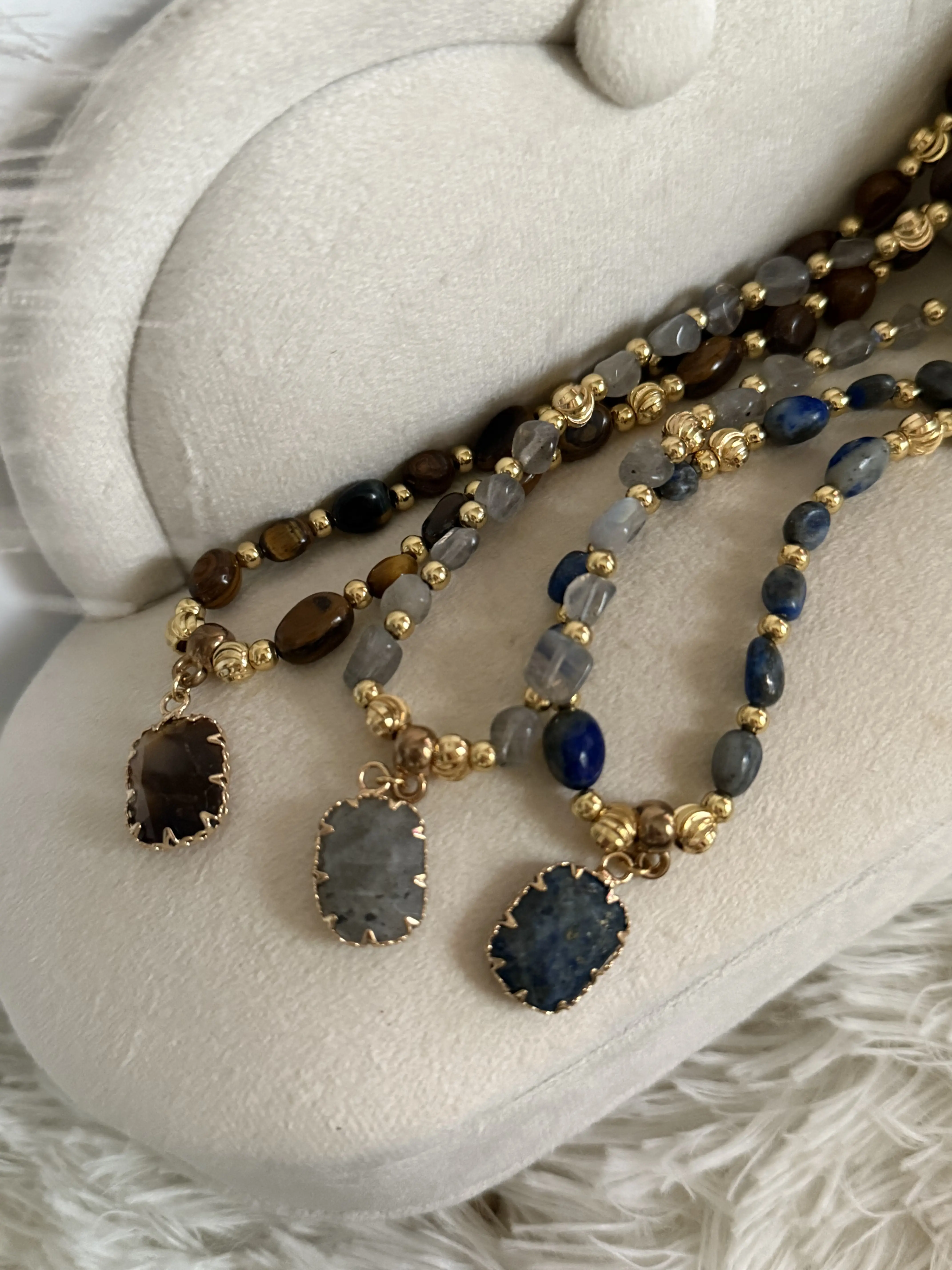 N311- Healing Gemstone Crystal Natural Stone Tiger Eye Necklace!