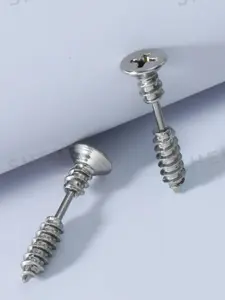 Men's Geometric Stud Earrings, Stainless Steel Material, Casual Style, All-Season Wear, Ideal for Gifts & Stylish Looks