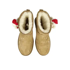 UGG CLASSIC MINI Sheepskin Women's Maroon Short-Length Snow Boots Warm Wear-Resistant Stadium Spirit Soft Waxy Comfortable Casual Winter Shoes