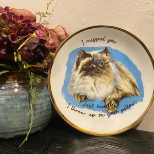 “I missed you” cat plate “I missed you” cat plate