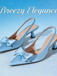 Fashion Minimalist Low-Cut High Heels, Elegant Vintage Style Design, Anti-Slip Sole, Slimming Effect, Suitable for Daily Commute & Parties Footwear