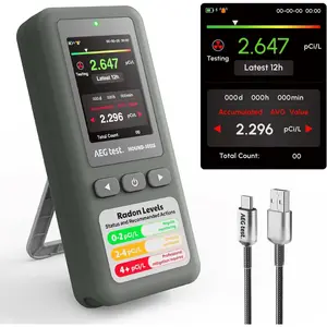 Portable Radon Detector, High-Accuracy Sensor for Home, Lightweight, Audible & Visual Alarms, Long-Term Monitoring, Easy-to-Use Radon Tester in pCi/L or Bq/m³ for Basement