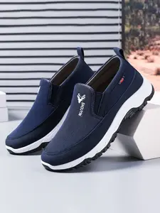 Men's Spring Summer Slip-On Comfort Shoes, Breathable Knit Upper, One-Step Walking Shoes, Lightweight Anti-Slip Rubber Sole, Casual Loafers