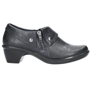 Easy Street Womens Darcy Studded Round Toe Zippered Casual Boots Ankle Low Heel 1-2" - Blue