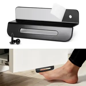 Cabinet Foot Pull Opener with Adhesive and Screws, Touch-Free Kitchen Cabinet Door Opener, Eva Soft Pad, Furniture Accessory
