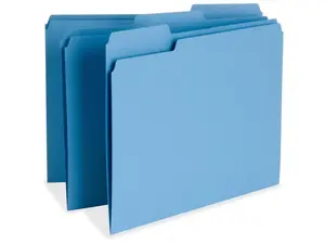 Business Source File Folder 1-Ply 1/3 Cut Assorted Tabs Letter 100/BX BE 65779