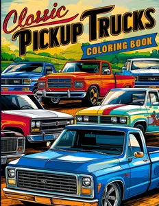 Classic Pickup Trucks Coloring Book: A Collection of Vintage Cars and Historic Automobiles Colouring Pages for Adults and Teens for Relaxation and Stress Relief