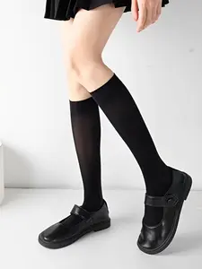 Women's Soft Comfortable Knee-High Socks, Fashion & Casual Jk Academy Street Style, Spring Summer Fall Micro-Thick Long Tube Socks