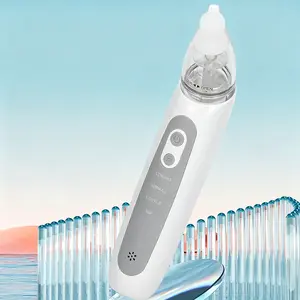 1 piece Baby Electric Nasal Aspirator, 3 Adjustable Suction Levels, Anti-Backflow, Includes 3Silicone Tips, with Music + Soft Light, Gently Relieves Nasal Congestion Discomfort.