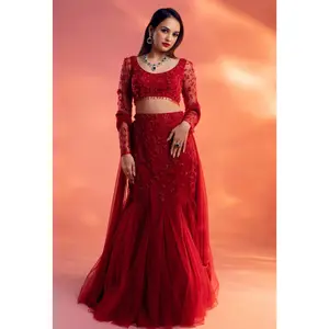Eden red lehenga set