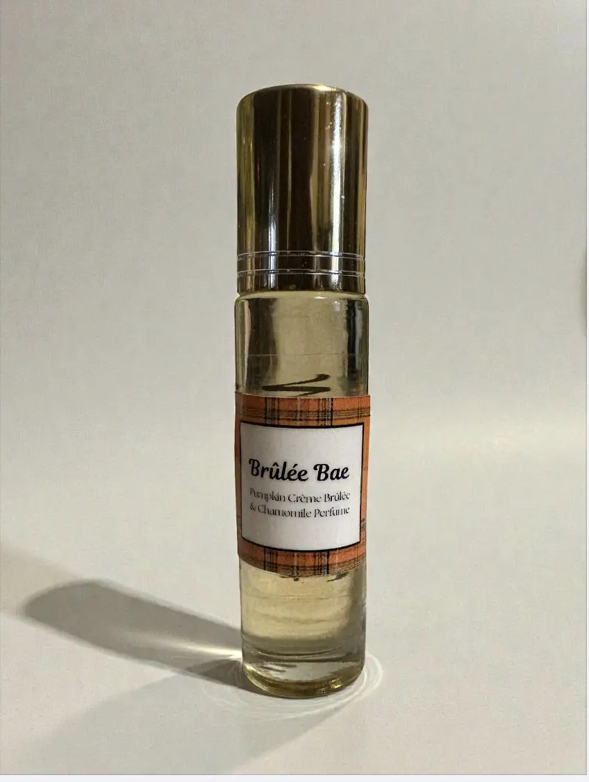 Brûlée Bae Roll-On Perfume, Pumpkin Creme Brûlée & Chamomile Tea Scented Body Oil for Beauty & Personal Care