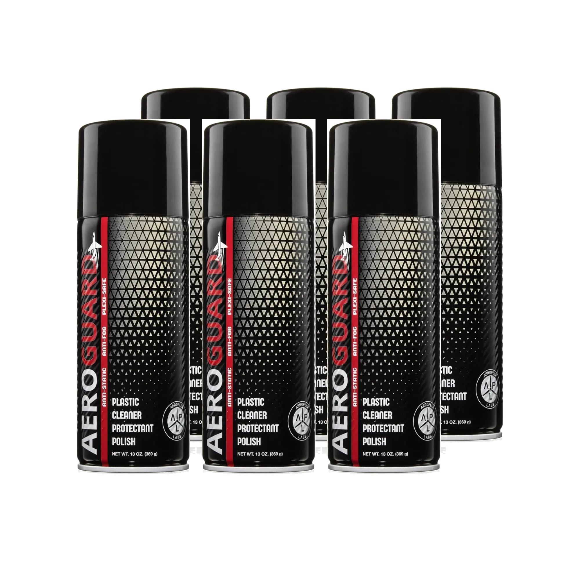 AeroGuard Acrylic & Plastic Cleaner 6-Pack (6 x 13 oz) – Aviation Plexiglass Window Polish & Protectant Spray