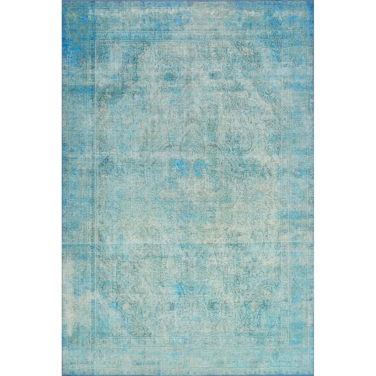 Loloi Rugs  3 ft. 6 in. x 5 ft. 6 in. Loren Hand Knotted Rug, Aqua