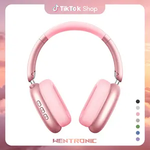 WENTRONIC Y01 Over-Ear Wireless Bluetooth Headphones with Basic ANC--Up to 48-hour playtime, hybrid noise reduction and Hi-Fi sound. Foldable design with soft comfy ear cushions & built-in mic. Compatible with iOS & Android. Summerwins.,father'sdaygifts