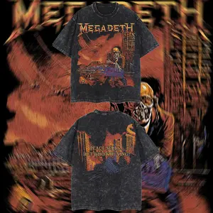 AUDIO WAVE RECORD - Megadeth Peace Sells... But Who’s Buying Heavy Metal Graphic T‑Shirt, Rock Music Graphic Hoodie, Rock band tee, Mexico style menswear