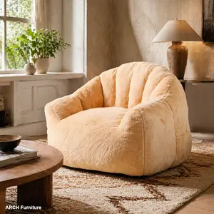 Large-Size Pre-Filled ARCH Bean Bag Chair with Arms, High-Density Foam Filling, Comfy Beanbag Lazy Sofa for Adults, Ideal for Living Room Reading